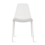 Set of 2 Modern Plastic Dining Armless Chairs Molded Round Seat Metal Legs
