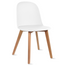 Armless Plastic Dining Chair With Wooden Legs