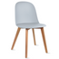 Armless Plastic Dining Chair With Wooden Legs