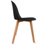 Armless Plastic Dining Chair With Wooden Legs