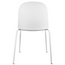 Armless Plastic Dining Chair With Metal Legs and PU Leather Cushion Seat