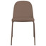 Armless Plastic Dining Chair With Metal Legs and PU Leather Cushion Seat