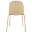 Armless Plastic Dining Chair With Metal Legs and PU Leather Cushion Seat