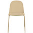 Armless Plastic Dining Chair With Metal Legs and PU Leather Cushion Seat