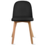 Armless Plastic Dining Chair With Wooden Legs and PU Leather Cushion Seat