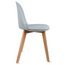 Armless Plastic Dining Chair With Wooden Legs and PU Leather Cushion Seat