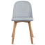 Armless Plastic Dining Chair With Wooden Legs and PU Leather Cushion Seat