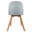 Armless Plastic Dining Chair With Wooden Legs and PU Leather Cushion Seat