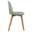 Armless Plastic Dining Chair With Wooden Legs and PU Leather Cushion Seat
