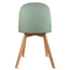 Armless Plastic Dining Chair With Wooden Legs and PU Leather Cushion Seat