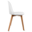 Armless Plastic Dining Chair With Wooden Legs and PU Leather Cushion Seat