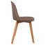 Armless Plastic Dining Chair With Wooden Legs and PU Leather Cushion Seat