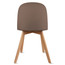 Armless Plastic Dining Chair With Wooden Legs and PU Leather Cushion Seat