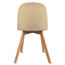 Armless Plastic Dining Chair With Wooden Legs and PU Leather Cushion Seat