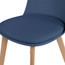 Armless Plastic Dining Chair With Wooden Legs and PU Leather Cushion Seat