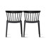 Set of 2 Dining Elbow Side Chairs Molded Plastic Indoor and Outdoor Stackable Slat Back Patio Chairs