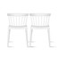 Set of 2 Dining Elbow Side Chairs Molded Plastic Indoor and Outdoor Stackable Slat Back Patio Chairs