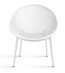 Mid-Century Modern Plastic Lounge Chair Plastic Legs with Breathable Perforated Egg Shaped Seat for Indoor/Outdoor Use