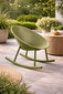 Set of 2 Mid-Century Modern Plastic Lounge Chair Plastic Legs with Breathable Perforated Egg Shaped Seat for Indoor/Outdoor Use