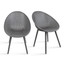 Set of 2 Mid-Century Modern Dining Chair Plastic Legs with Breathable Perforated Egg Shaped Seat for Indoor/Outdoor Use