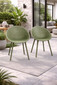 Set of 2 Mid-Century Modern Dining Chair Plastic Legs with Breathable Perforated Egg Shaped Seat for Indoor/Outdoor Use