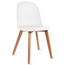 Set Of 4 Armless Plastic Dining Chair Natural Wood Legs