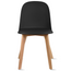 Set Of 4 Armless Plastic Dining Chair Natural Wood Legs