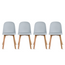 Set Of 4 Armless Plastic Dining Chair Natural Wood Legs