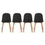 Set of 4 Modern Dining Side Chair with Armless PU Leather Cushion Seat and Wooden Legs