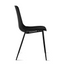 Modern Plastic Dining Armless Chairs Molded Round Seat Metal Legs