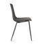 Modern Plastic Dining Armless Chairs Molded Round Seat Metal Legs