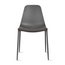 Modern Plastic Dining Armless Chairs Molded Round Seat Metal Legs