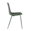 Modern Plastic Dining Armless Chairs Molded Round Seat Metal Legs