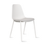 Modern Plastic Dining Armless Chairs Molded Round Seat Metal Legs