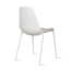 Modern Plastic Dining Armless Chairs Molded Round Seat Metal Legs