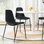 Modern Plastic Dining Armless Chairs Molded Round Seat Metal Legs