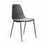 Modern Plastic Dining Armless Chairs Molded Round Seat Metal Legs