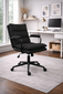 Modern Mid Back Office Chair Ribbed Cloth Seat Kitchen Task Chair or Desk Chair
