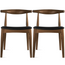 Set Of 2 Modern Wooden Dining Room Kennedy Elbow Chair With PU Leather (Fully Assembled)
