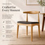 Set Of 2 Modern Wooden Dining Room Elbow Chair With PU Leather (Fully Assembled)