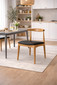 Modern Wooden Dining Room Elbow Chair With PU Leather (Unassembled)