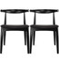 Set Of 2 Modern Wooden Dining Room Kennedy Elbow Chair With PU Leather (Unassembled)
