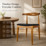 Set Of 2 Modern Wooden Dining Room Elbow Chair With PU Leather (Unassembled)