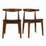 Set Of 2 Modern Wooden Dining Room Elbow Chair With PU Leather (Unassembled)