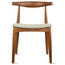 Modern Wooden Dining Room Kennedy Elbow Chair With Fabric Beige Seat (Unassembled)