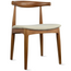 Modern Wooden Dining Room Kennedy Elbow Chair With Fabric Beige Seat (Unassembled)