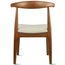 Modern Wooden Dining Room Kennedy Elbow Chair With Fabric Beige Seat (Unassembled)