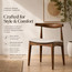 Modern Wooden Dining Room Elbow Chair With Fabric Beige Seat (Unassembled)