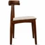 Modern Wooden Dining Room Elbow Chair With Fabric Beige Seat (Unassembled)