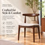 Modern Wooden Dining Room Elbow Chair With Fabric Beige Seat (Unassembled)